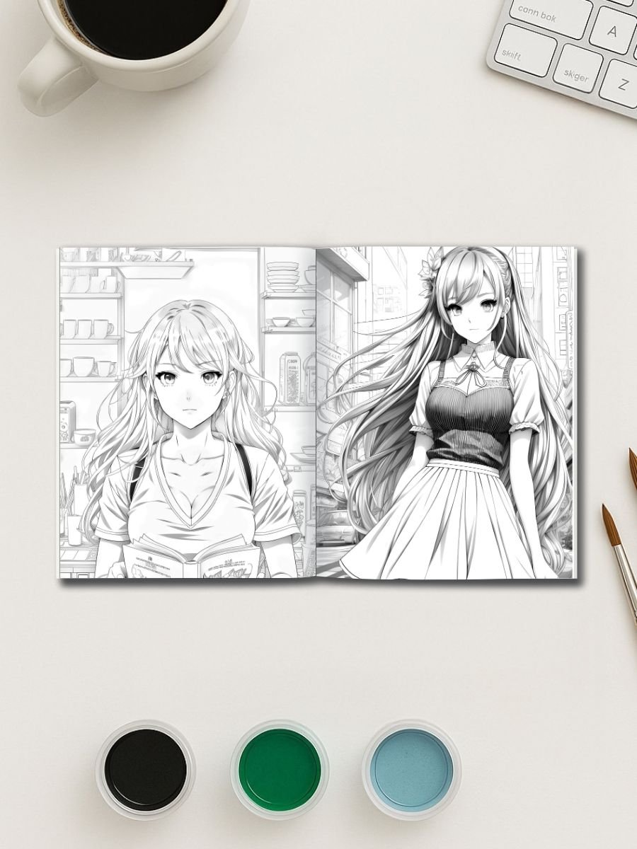 Anime Dream World – 93 Cute Anime Girl Coloring Pages - Image 3