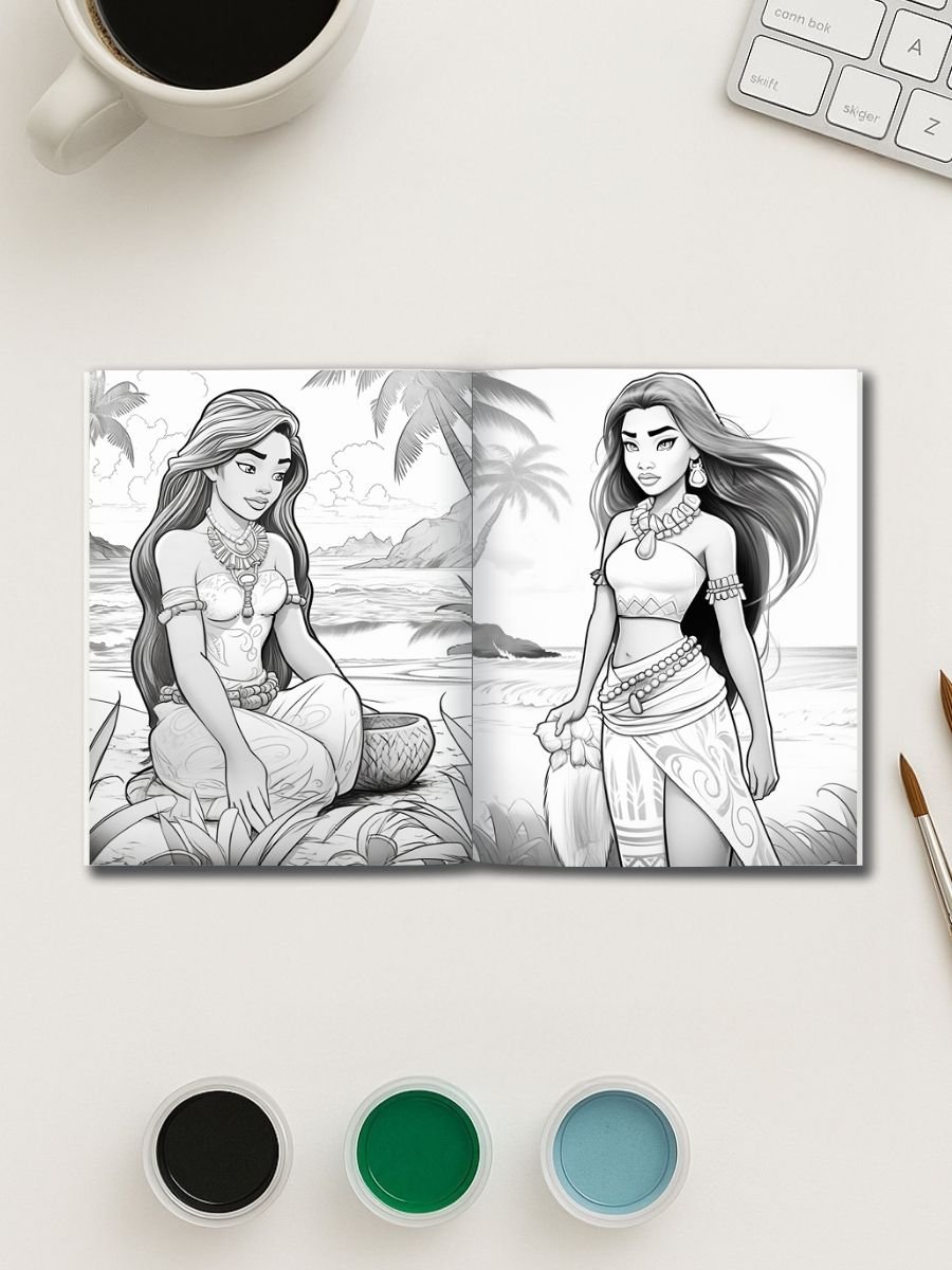 Island Royalty – 45 Polynesian Princess Coloring Pages - Image 3