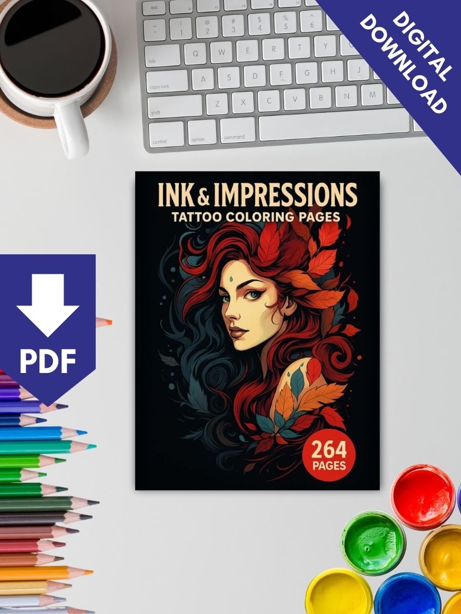 Ink & Impressions – 264 Tattoo Coloring Pages - Image 2
