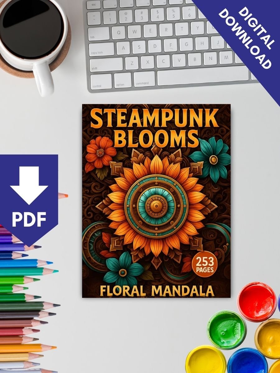 Steampunk Blooms – 253 Floral Mandala Designs - Image 2