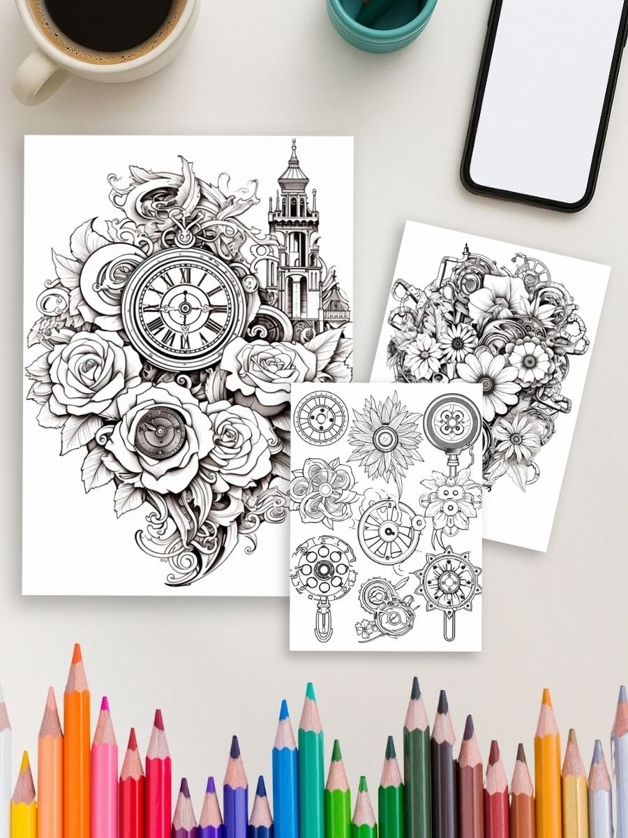 Steampunk Blooms – 253 Floral Mandala Designs - Image 4