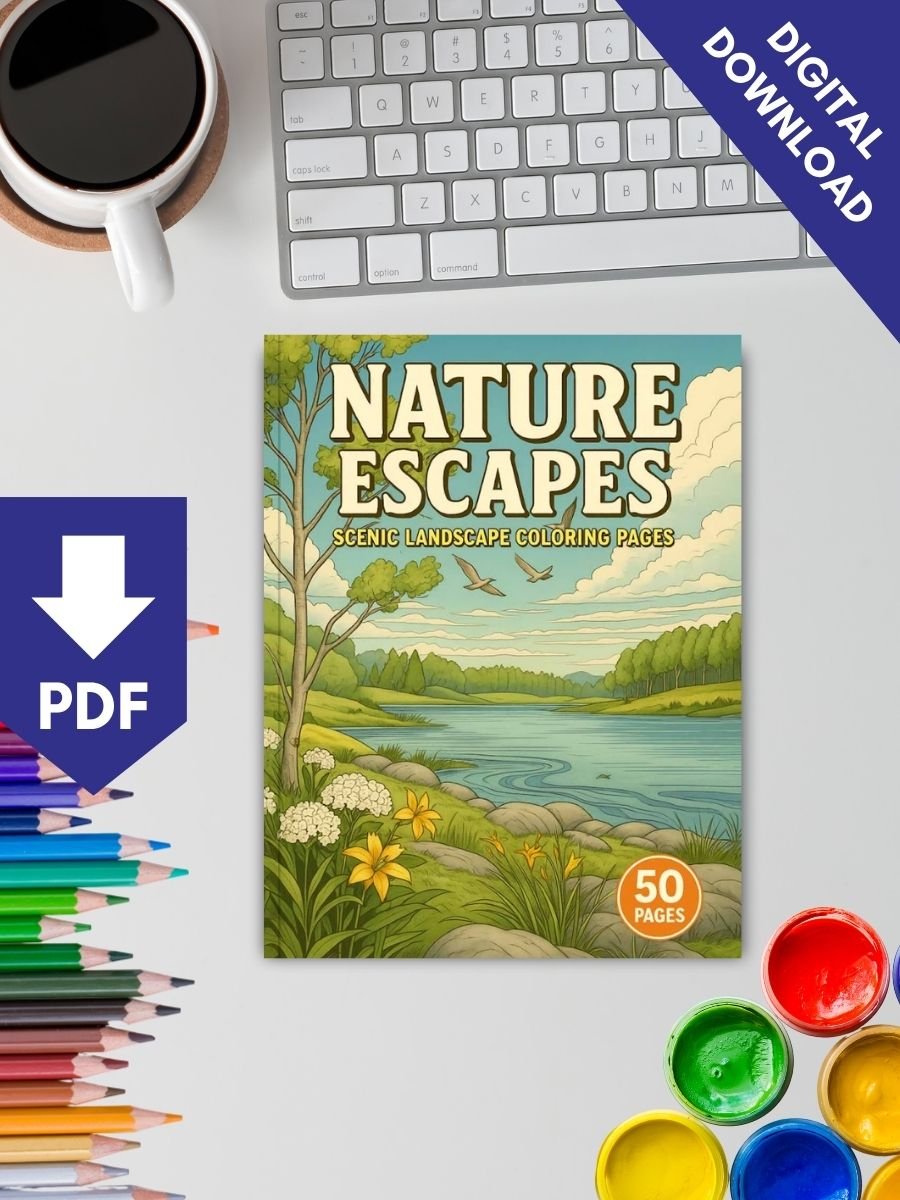 Nature Escapes – 50 Scenic Landscape Coloring Pages - Image 2